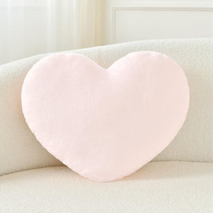 Bright Living - Heart Pillow Cute Fuzzy Pillows Throw Pillows for Bed Livingroom Home Decor Cushion Decorative Aesthetic Preppy Pillows Pink2,Large 19''x15''
