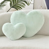 Bright Living - Heart Pillow Cute Fuzzy Pillows Throw Pillows for Bed Livingroom Home Decor Cushion Decorative Aesthetic Preppy Pillows Green,Large 19''x15''