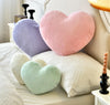 Bright Living - Heart Pillow Cute Fuzzy Pillows Throw Pillows for Bed Livingroom Home Decor Cushion Decorative Aesthetic Preppy Pillows Green,Large 19''x15''