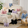 Bright Living - Bow Pillow Decorative Pillows Aesthetic Home Decor Soft Seat Cushions Cute Throw Pillow for Couch Bow Room Decor Black 16 * 13inch