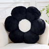 Bright Living - Black Flower Pillow, Cute Decorative Flower Shaped Throw Pillow with Faux Rabbit Fur, 17.7'' Soft Daisy Plush Floor Cushion Aesthetic Room Decor for Bed Sofa Couch