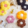 Bright Living - Black Flower Pillow, Cute Decorative Flower Shaped Throw Pillow with Faux Rabbit Fur, 17.7'' Soft Daisy Plush Floor Cushion Aesthetic Room Decor for Bed Sofa Couch