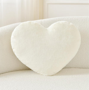 Bright Living - Throw Pillows Heart Pillow Cute Fuzzy Pillows for Bed Livingroom Home Decor Cushion Decorative Aesthetic Preppy Pillows White,Small 13''x10''