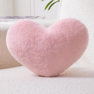 Bright Living - Throw Pillows Heart Pillow Cute Fuzzy Pillows for Bed Livingroom Home Decor Cushion Decorative Aesthetic Preppy Pillows Pink1,Small 13''x10''