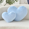 Bright Living - Heart Pillow Cute Fuzzy Pillows Throw Pillows for Bed Livingroom Home Decor Cushion Decorative Aesthetic Preppy Pillows Blue,Large 19''x15''