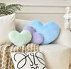 Bright Living - Heart Pillow Cute Fuzzy Pillows Throw Pillows for Bed Livingroom Home Decor Cushion Decorative Aesthetic Preppy Pillows Blue,Large 19''x15''