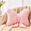 Bright Living - Pink Bow Pillow,12'' Bow Shaped Pillow with Faux Rabbit Fur,Soft Bow Throw Pillows Aesthetic Bow Decorative Pillows for Bed Sofa Couch Home Decor