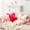 Bright Living - Ivory Bow Pillow,12'' Bow Decorative Pillows with Faux Rabbit Fur,Soft Bow Throw Pillows Aesthetic Bow Shaped Pillow for Bed Sofa Couch Home Decor
