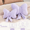 Bright Living - Lavender Bow Pillow, Soft Bow Decorative Pillows with Faux Rabbit Fur, Cute 12'' Bow Throw Pillows, Aesthetic Home Decor Bow Shaped Plush Pillow for Bedroom Sofa Couch