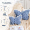 Bright Living - Butterfly Pillow Dusty Blue Decorative Pillows 15'' Butterfly Shaped Cute Throw Pillows with Lace Aesthetic Bow Plush Cushion for Room Decor Bed Sofa Couch