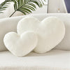 Bright Living - Heart Pillow Cute Fuzzy Pillows Throw Pillows for Bed Livingroom Home Decor Cushion Decorative Aesthetic Preppy Pillows White,Large 19''x15''