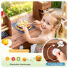 inQ Boutique - Toddler Wooden Play Food Truck Cart on Wheels, All-in-One Grocery Stand with Storage Cabinet Box, Realistic Kitchen Pretend Play Set for Social Skill & Fine Motor Development Ages 3+