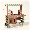 inQ Boutique - Toddler Wooden Play Food Truck Cart on Wheels, All-in-One Grocery Stand with Storage Cabinet Box, Realistic Kitchen Pretend Play Set for Social Skill & Fine Motor Development Ages 3+