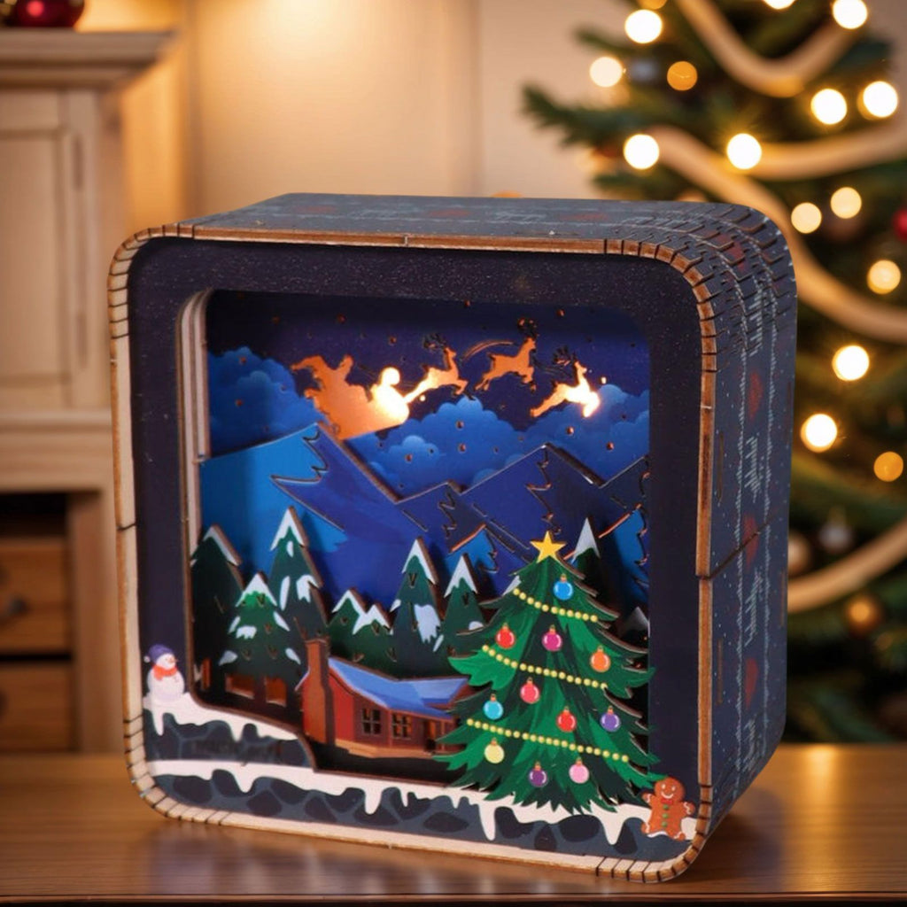 Music Park - 3D Wooden Puzzles For Adults Merry Christmas Model Kit Night Lights Desk Decorations Birthday Gifts For Women