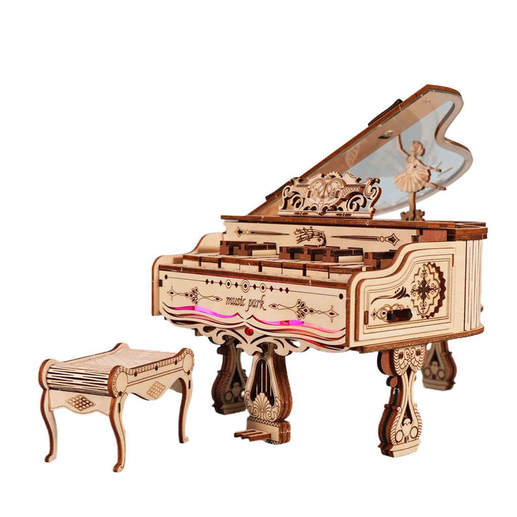 Music Park - 3d Wooden Puzzle Piano Can be played Handmade Assembly Model kit DIY Crafts Holidays birthdays Christmas Gifts