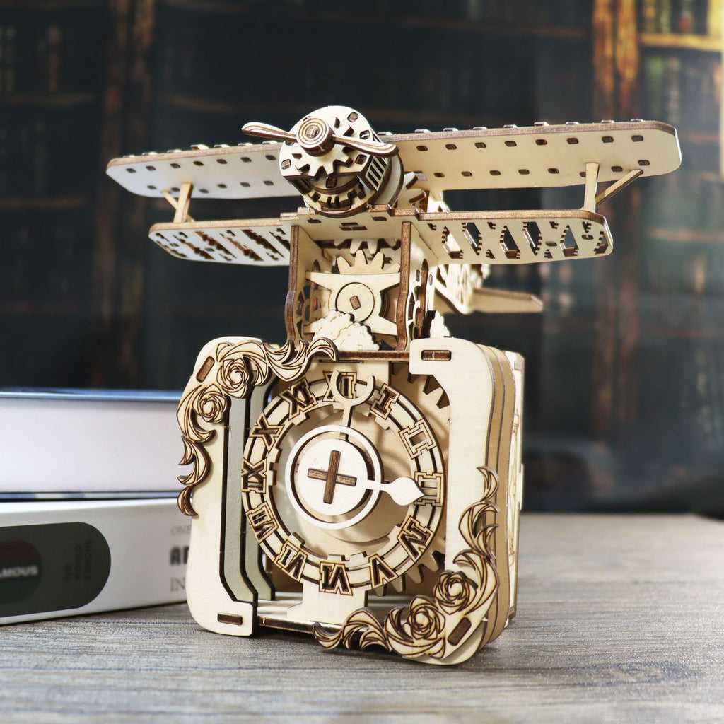 Music Park - 3d Wooden Puzzle Punk Airplane Music Box You Are My Sunshine Handmade Assembly Model Kit Holidays Brthdays Christmas Gifts
