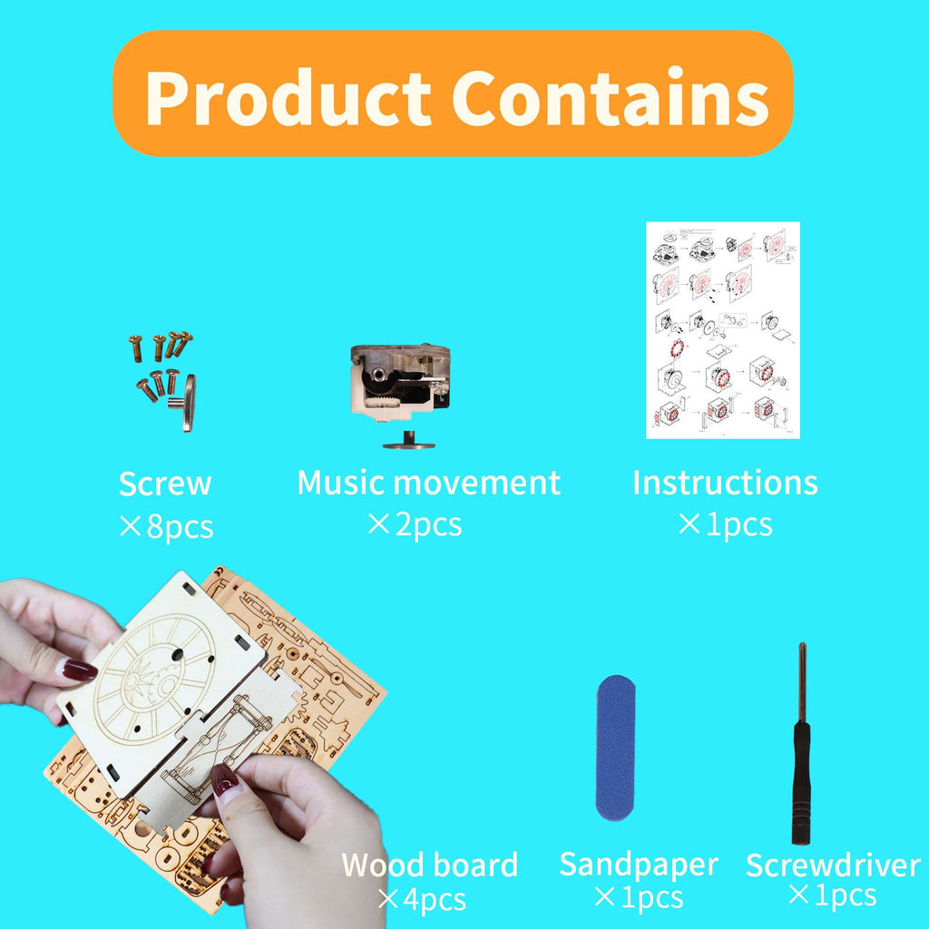 Music Park - 3d Wooden Puzzle Punk Airplane Music Box You Are My Sunshine Handmade Assembly Model Kit Holidays Brthdays Christmas Gifts