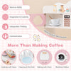 inQ Boutique - Pink Kids Coffee Kitchen Playset with Microwave Oven Stove for 3+ Years Old