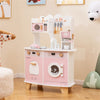 inQ Boutique - Pink Kids Coffee Kitchen Playset with Microwave Oven Stove for 3+ Years Old