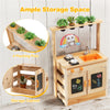 inQ Boutique - Kids Outdoor Mud Kitchen Playset, Realistic Stoves/Sink with Utensils & Chalkboard for Creative Play