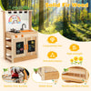 inQ Boutique - Kids Outdoor Mud Kitchen Playset, Realistic Stoves/Sink with Utensils & Chalkboard for Creative Play