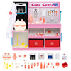 inQ Boutique - Pink Wooden Doctor Office Playset with X-ray ECG Monitor Sink Height Measurer for Toddlers 3-6