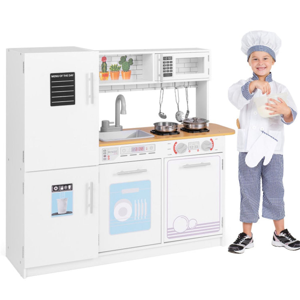 inQ Boutique - Kids Pretend Play Kitchen Set Certified Realistic Sound with Storage & Accessories