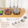 inQ Boutique - Kids Pretend Play Kitchen Set Certified Realistic Sound with Storage & Accessories