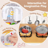 inQ Boutique - Kids Pretend Play Kitchen Set Certified Realistic Sound with Storage & Accessories