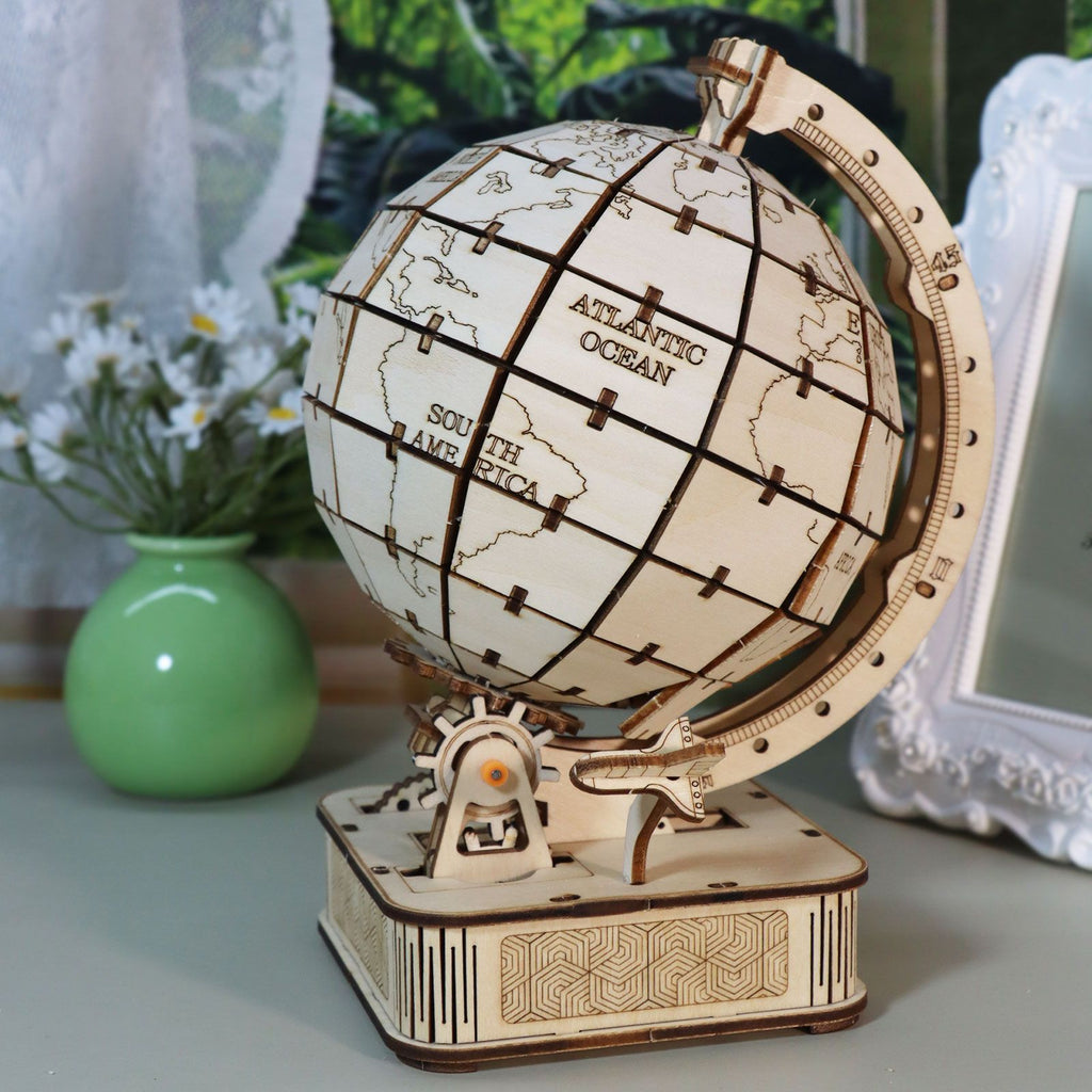 Music Park - 3D Wooden Puzzle Globe. Model kits DIY Crafts Handmade Christmas Gifts