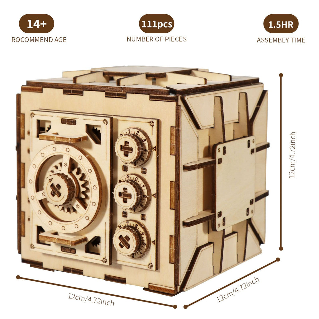 Music Park - 3D Wooden Puzzle DIY Locker Puzzle Box with Combination Model Kit for Adults to Build  Mechanical Store Your Precious Item