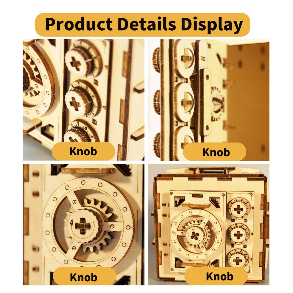 Music Park - 3D Wooden Puzzle DIY Locker Puzzle Box with Combination Model Kit for Adults to Build  Mechanical Store Your Precious Item