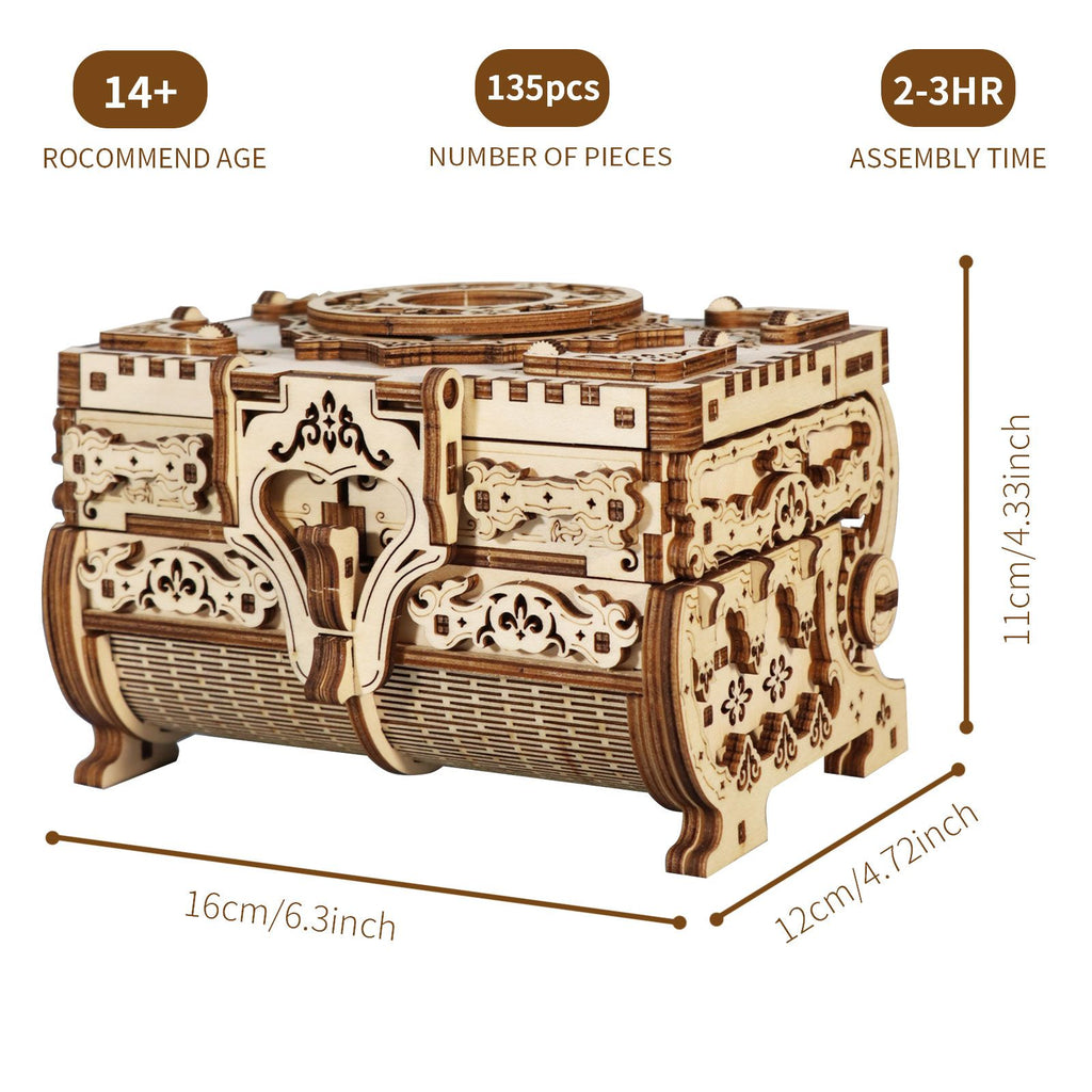Music Park - 3D Wooden Puzzle model Kits Antique Jewel Box DIY Home Decoration Model Birthday or Christmas Gifts
