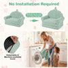 inQ Boutique - 2-in-1 Flip Open Kids Sofa Lounger, Teddy Fleece Toddler Couch with Carry Handle for Ages 3+ (Green)