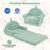 inQ Boutique - 2-in-1 Flip Open Kids Sofa Lounger, Teddy Fleece Toddler Couch with Carry Handle for Ages 3+ (Green)