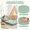 inQ Boutique - 2-in-1 Flip Open Kids Sofa Lounger, Teddy Fleece Toddler Couch with Carry Handle for Ages 3+ (Green)