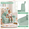 inQ Boutique - 2-in-1 Flip Open Kids Sofa Lounger, Teddy Fleece Toddler Couch with Carry Handle for Ages 3+ (Green)