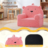 inQ Boutique - Bear-Shaped Kids Sofa, Teddy Fleece Foam Chair for Toddlers 3+, Portable Bear-Shaped Couch (Pink)