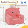 inQ Boutique - Bear-Shaped Kids Sofa, Teddy Fleece Foam Chair for Toddlers 3+, Portable Bear-Shaped Couch (Pink)