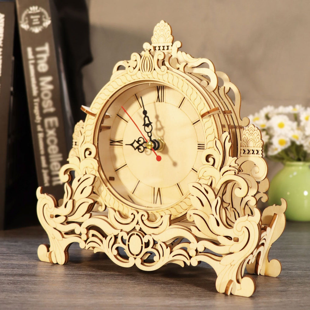 Music Park - 3D Wooden Puzzle Clock Model Kits Building Kits Desktop Clock DIY Architectural Building Blocks Creative Gift Home Decor for Family