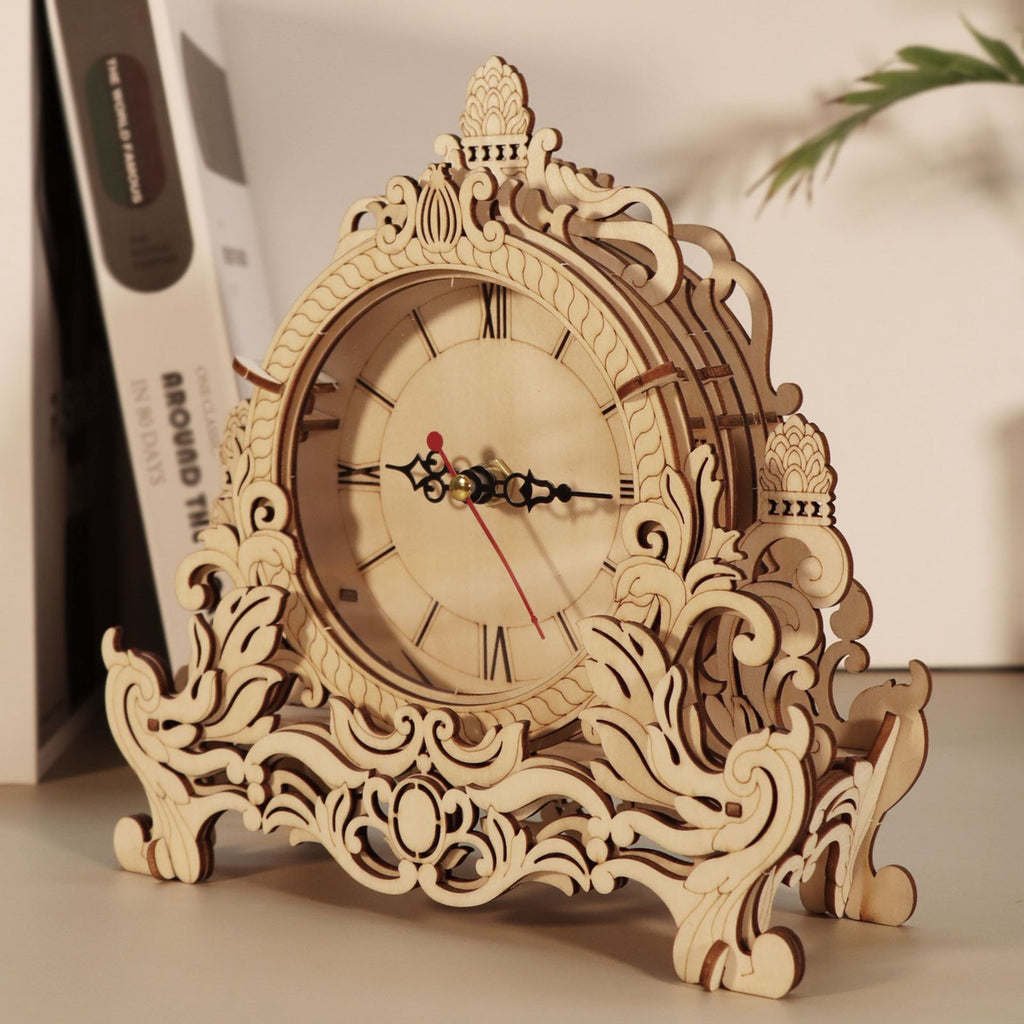 Music Park - 3D Wooden Puzzle Clock Model Kits Building Kits Desktop Clock DIY Architectural Building Blocks Creative Gift Home Decor for Family