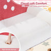 inQ Boutique - Pink + Beige Kids Sofa, Soft Teddy Fleece Foam Couch with Carry Handle & Removable Machine-Washable Cover