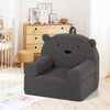 inQ Boutique - Bear-Shaped Kids Sofa, Teddy Fleece Foam Chair for Toddlers 3+, Portable Bear-Shaped Couch (Gray)