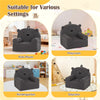 inQ Boutique - Bear-Shaped Kids Sofa, Teddy Fleece Foam Chair for Toddlers 3+, Portable Bear-Shaped Couch (Gray)