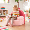 inQ Boutique - Red Kids Sofa, Soft Teddy Fleece Foam Couch with Carry Handle & Removable Machine-Washable Cover