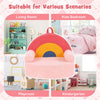 inQ Boutique - Red Kids Sofa, Soft Teddy Fleece Foam Couch with Carry Handle & Removable Machine-Washable Cover