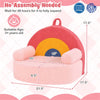 inQ Boutique - Red Kids Sofa, Soft Teddy Fleece Foam Couch with Carry Handle & Removable Machine-Washable Cover