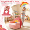 inQ Boutique - Red Kids Sofa, Soft Teddy Fleece Foam Couch with Carry Handle & Removable Machine-Washable Cover