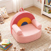 inQ Boutique - Red Kids Sofa, Soft Teddy Fleece Foam Couch with Carry Handle & Removable Machine-Washable Cover
