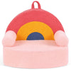 inQ Boutique - Red Kids Sofa, Soft Teddy Fleece Foam Couch with Carry Handle & Removable Machine-Washable Cover